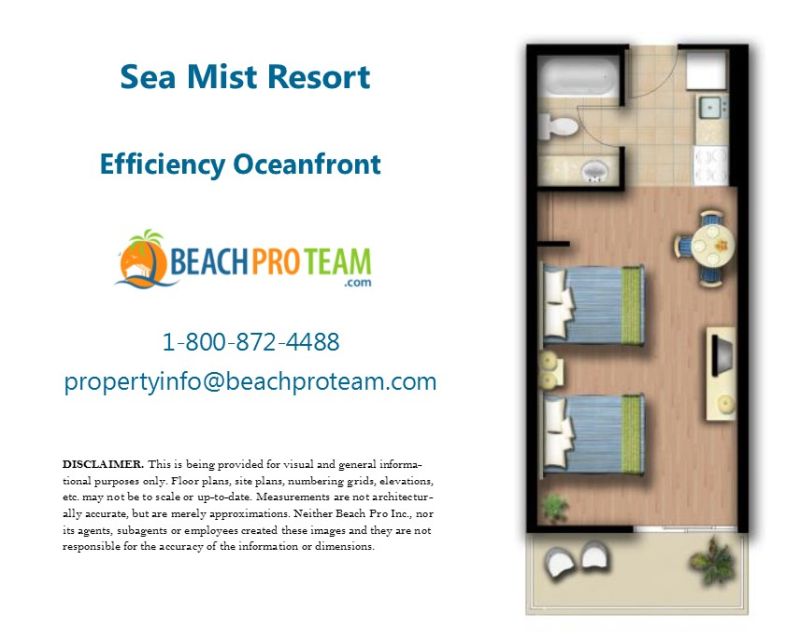 Sea Mist  Driftwood Floor Plan - Efficiency Oceanfront